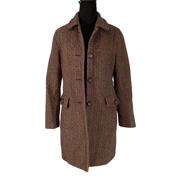 GAP Jackets & Blazers - Gap Womens Brown Wool Blend Geometric Diamond Pattern Car Coat Jacket Size M